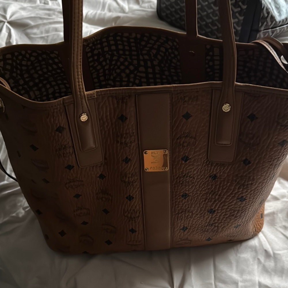 MCM Cognac Visetos Tote Bag